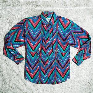 Vintage 80s Western Cowgirl Button Down Shirt